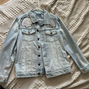 Show me your mumu shell denim jacket NWT!